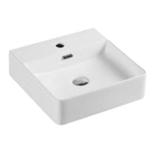 Vento 420mm Square Wall Hung Ceramic Basin